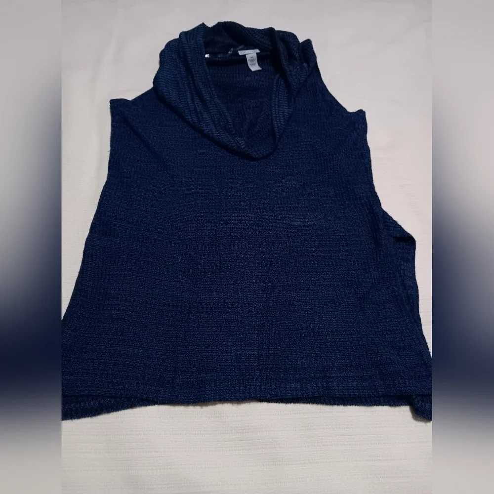 Catherine’s sleeveless Cowl neck sweater  blue & black Size 0X
